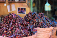 Peppers for berbere at Shola Market in Addis.